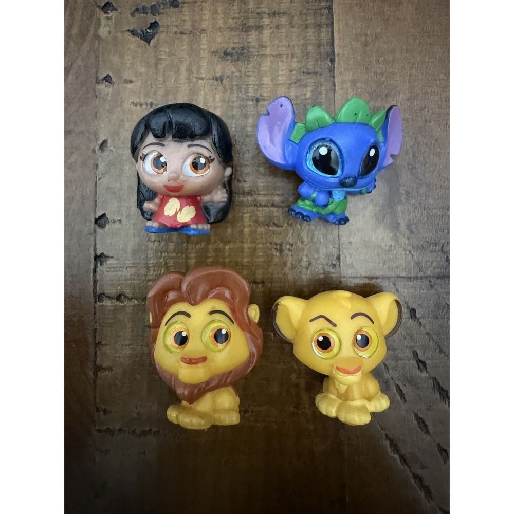 Disney Doorables Lot of 4 Lilo Stitch Simba Mufasa Mini Figures Bundle